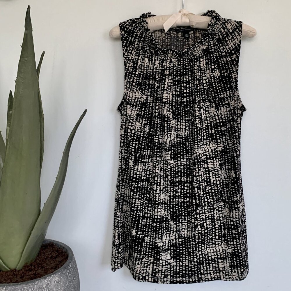 Banana Republic Sleeveless ruffle neck blouse